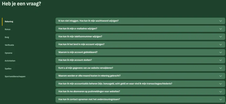 Contact met het team van Betsixty